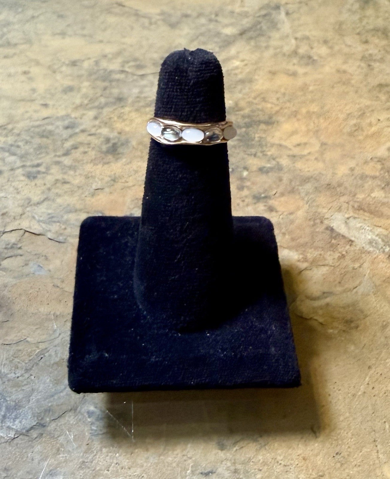 Gold Tone Moonstone Ring- Size 6