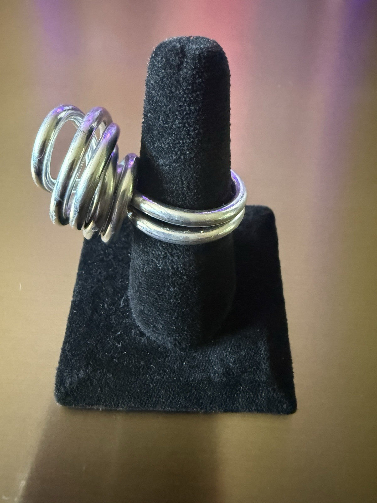 Vintage Sterling Silver Spiral Ring - Size 10