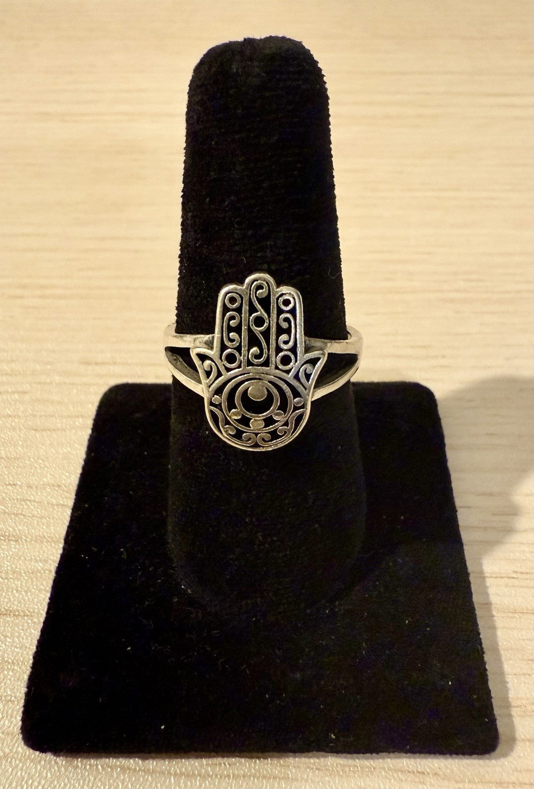 Sterling Silver Hamsa Ring- Size 10.75