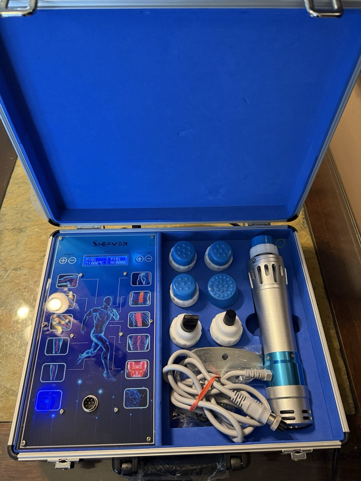 Shepvon Professional Percussive Therapy Massage Gun w/8 Heads and Case