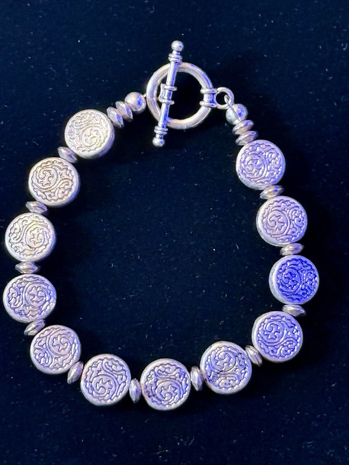 Silver Medallion Link Bracelet