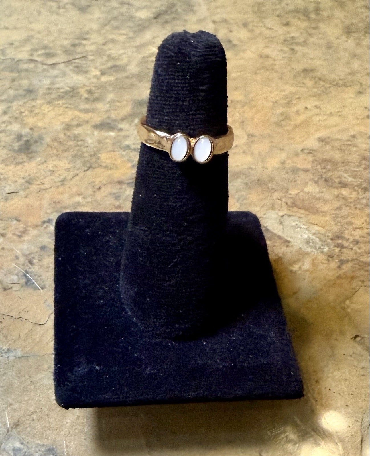Gold Tone Moonstone Ring- Size 7