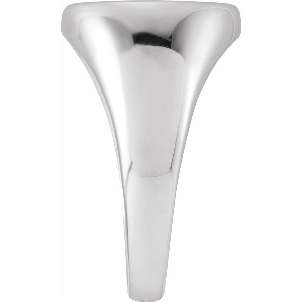 Sterling Silver Compass Signet Ring - Size 10