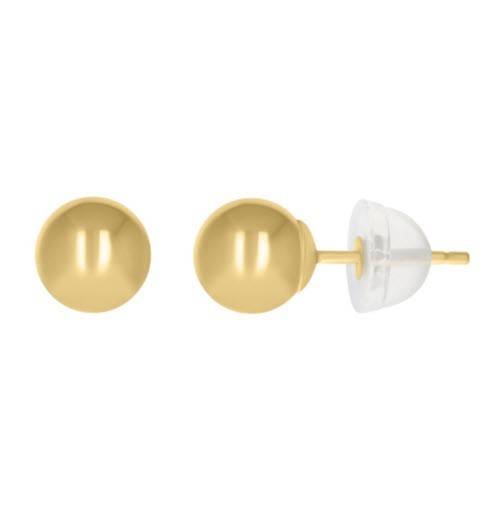 14kt Yellow Gold Polished Ball Stud 6mm Earrings