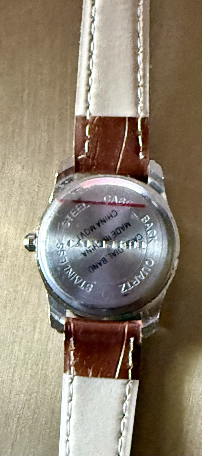 Calvin Hill Silver Tone Round Women’s Watch Brown Band