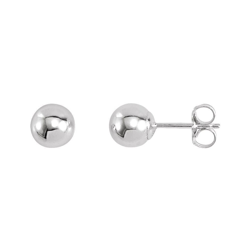 Sterling Silver 6 mm Ball Stud Earrings