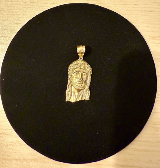 10K Yellow Gold Jesus Head Pendant (3.64g)