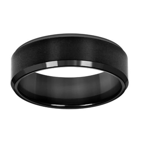 Tungsten Black Mens Brushed Comfort-fit 8mm - Size 10.5 Wedding Band