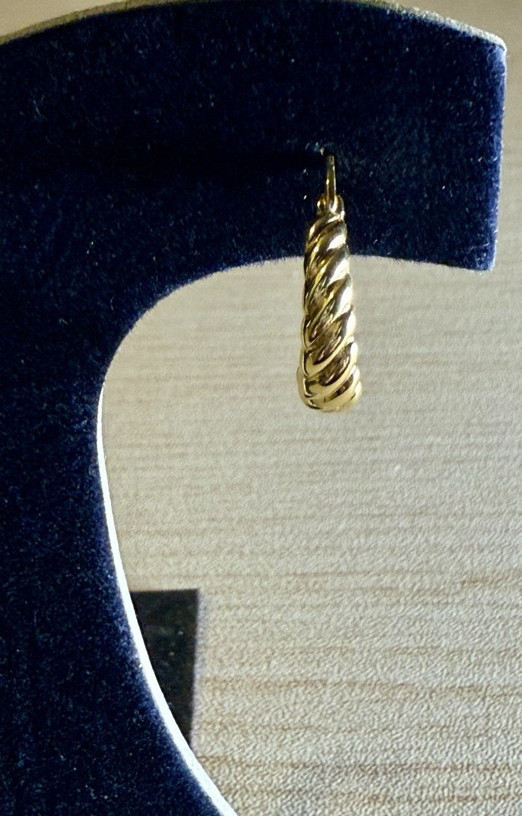 Gold Tone Twisted Hoop Earrings