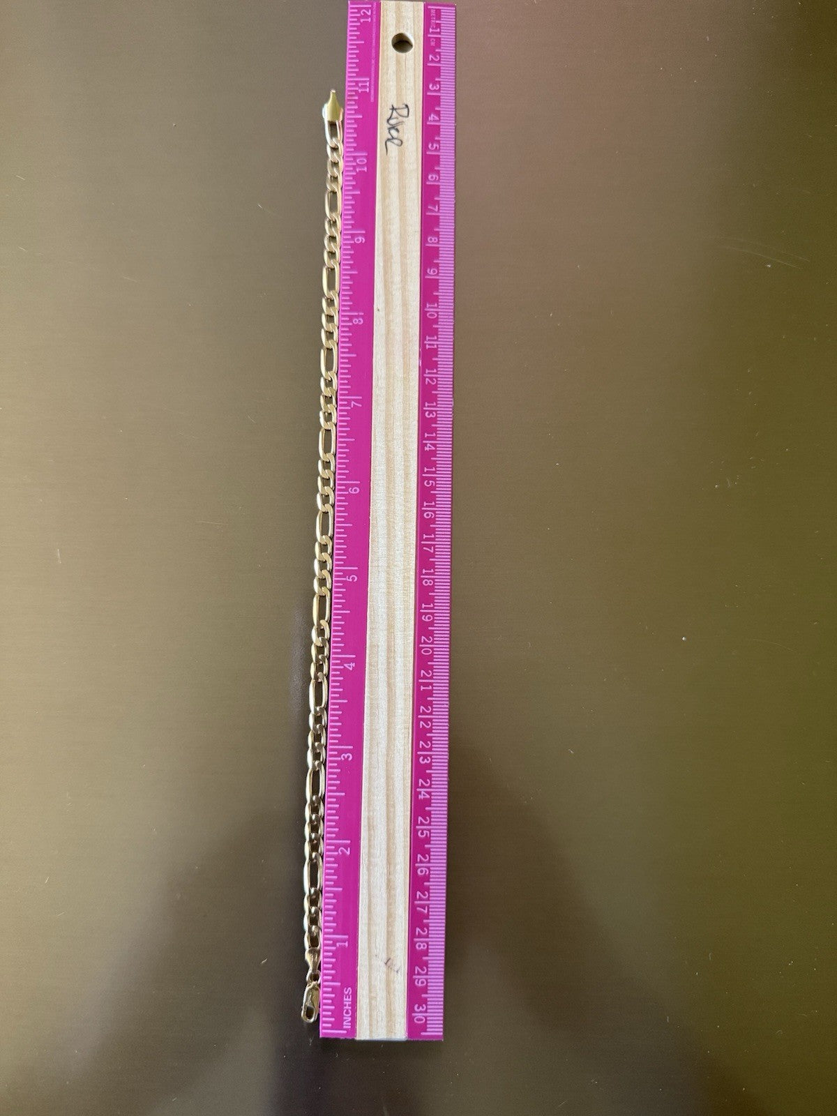 Figaro Link Chain Bracelet 10K Yellow Gold 11”