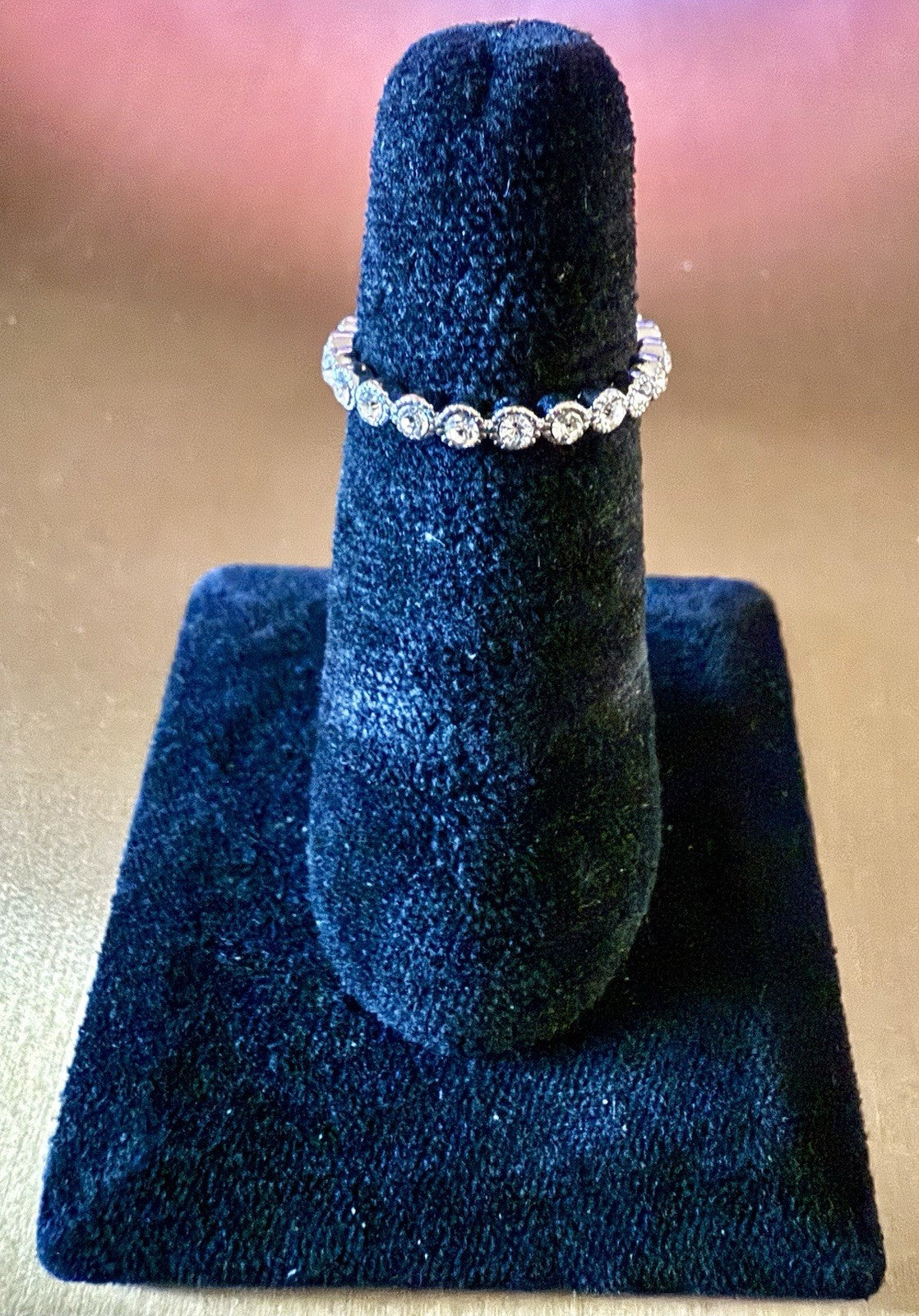 Ladies Silver Tone CZ Ring- Size 6.5