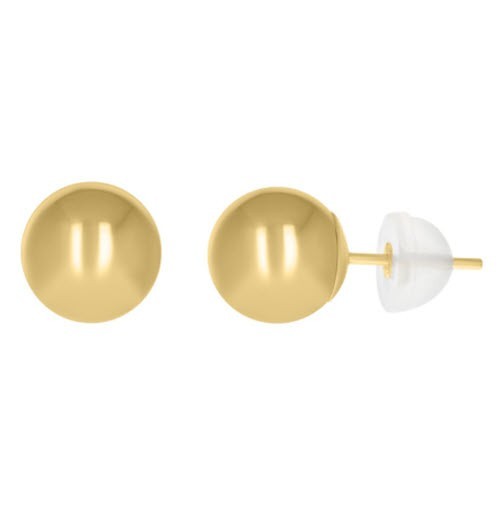 14kt Yellow Gold Polished Ball Stud 4mm Earrings (1.00gms)