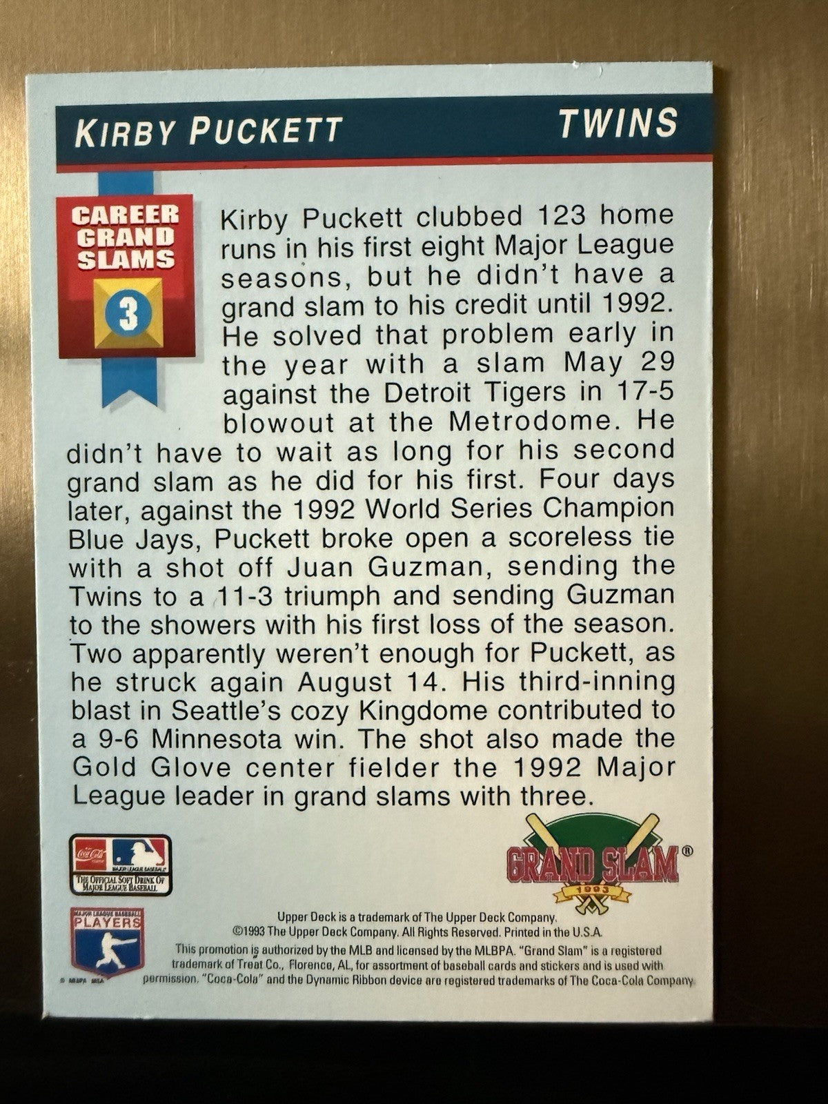1993 Upper Deck #34 Kirby Puckett