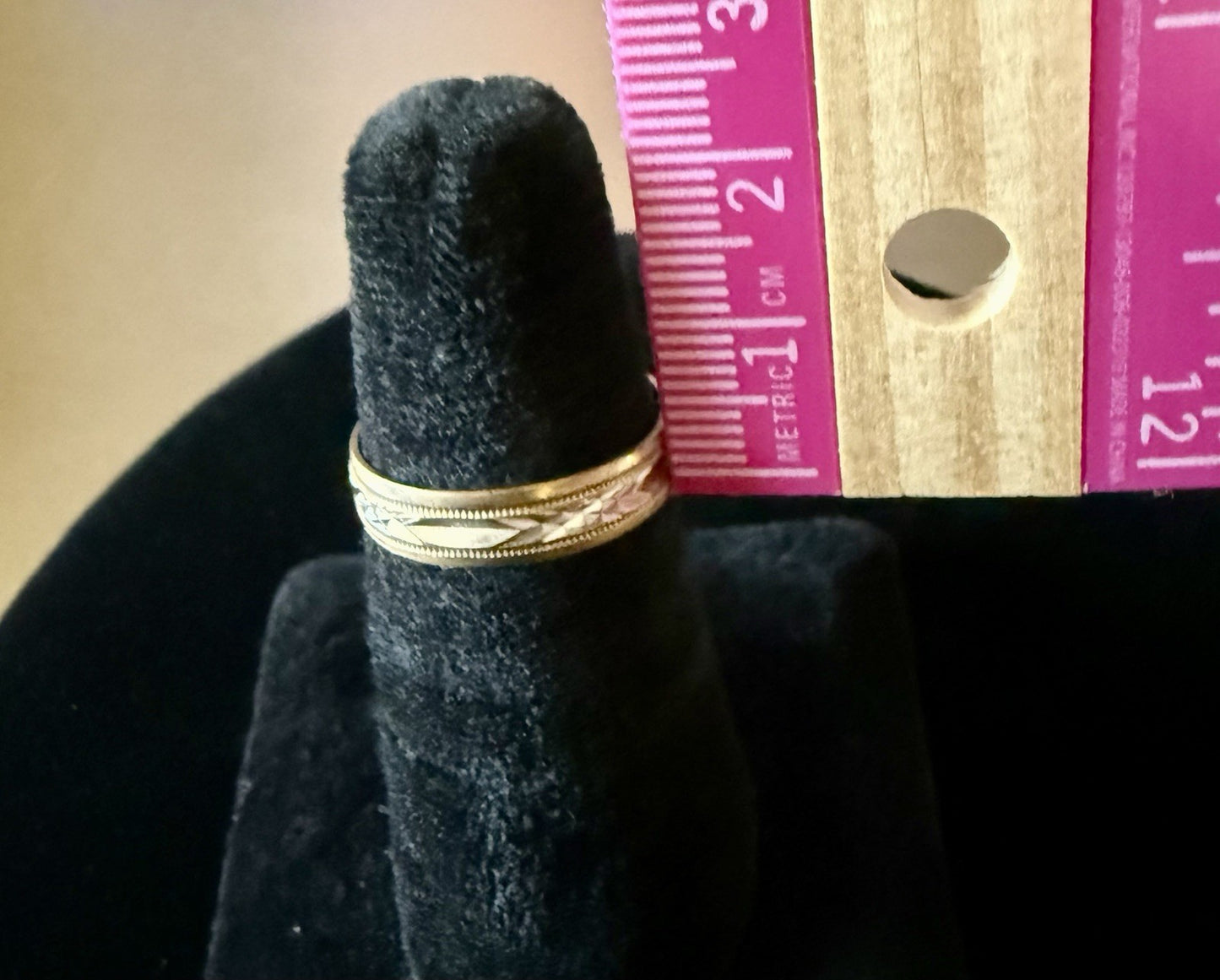 Vintage 14K Yellow Gold Eternity Wedding Band