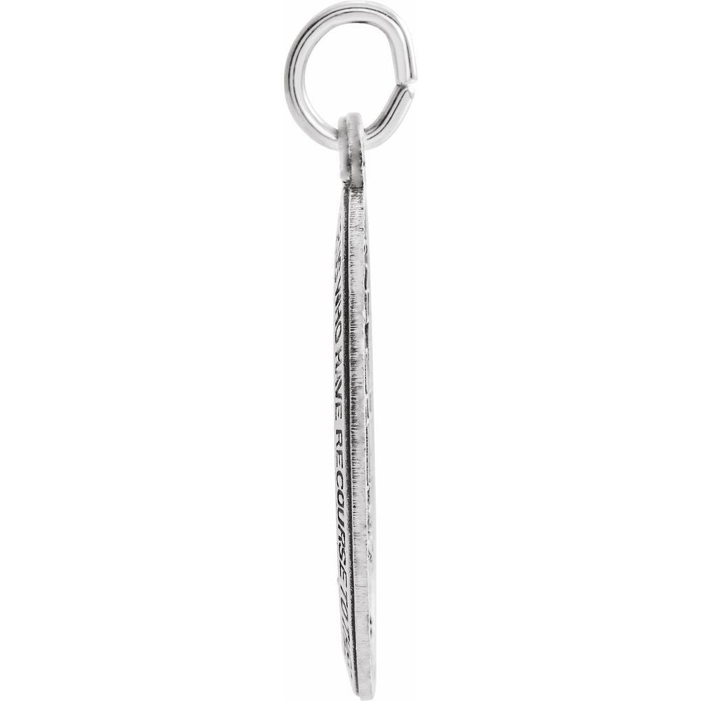 23x16 mm Oval Miraculous Medal In Sterling Silver