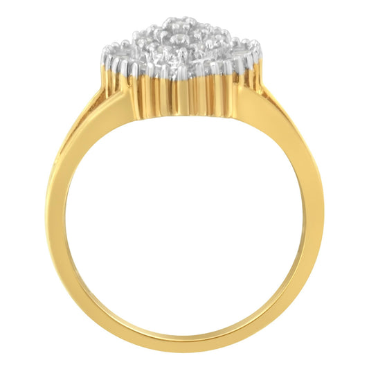 10K Yellow Gold Diamond Cocktail Ring (1/4 Cttw, I-J Color, I3 Clarity)-1