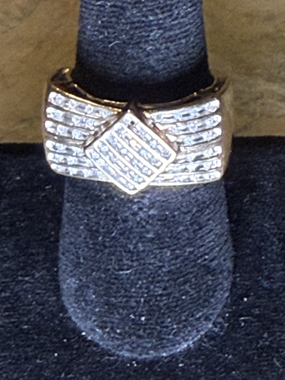 Vintage 10K Yellow Gold Diamond Accent Ring Size 10 5.71g Estate Style