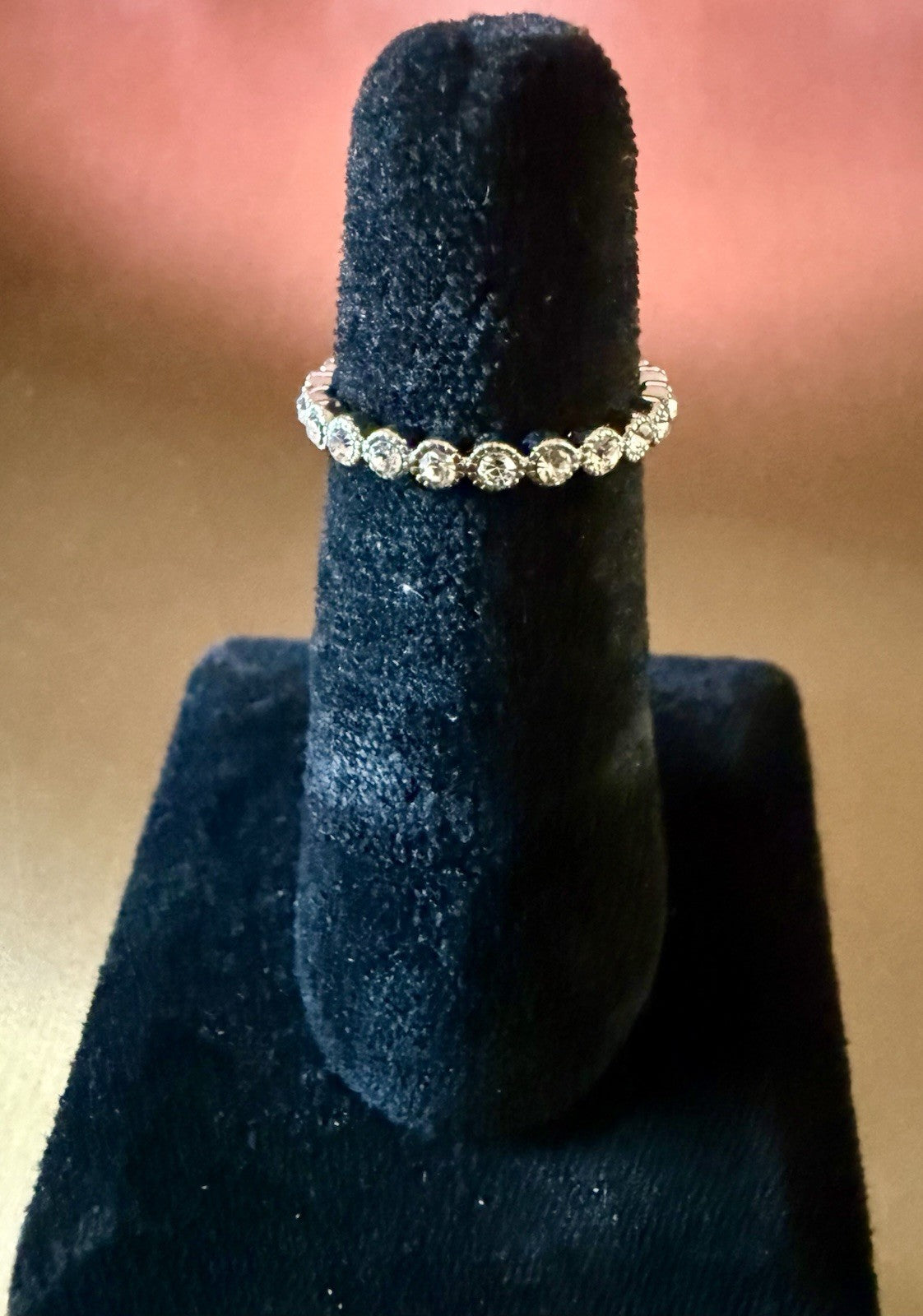 Ladies Silver Tone CZ Ring- Size 6.5