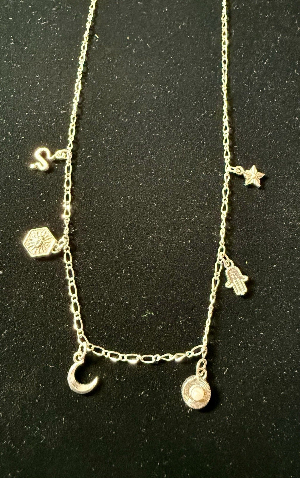 Silvertone Multi Charm Necklace 