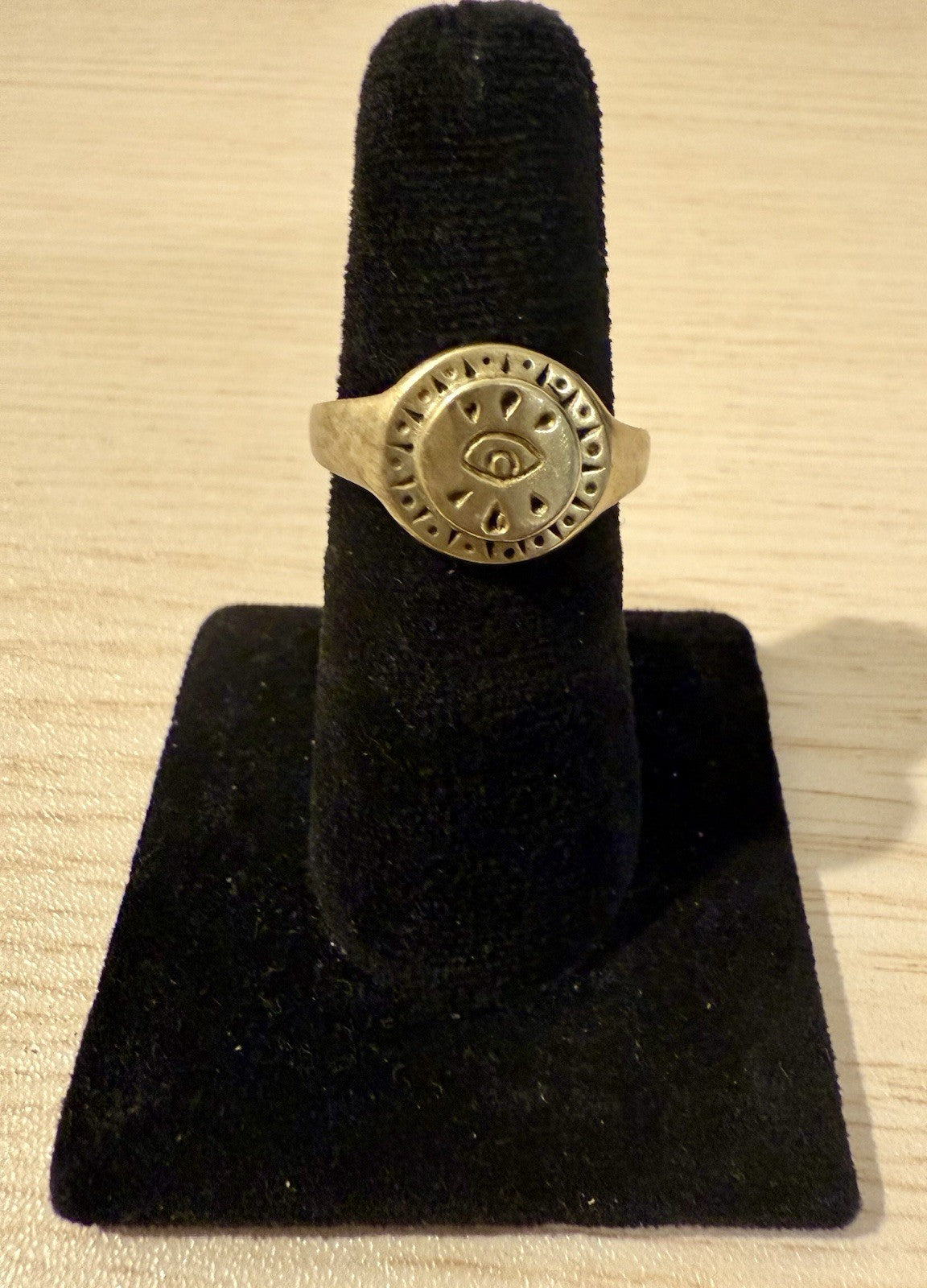 Vintage Brass All See Eye Ring - Size 9