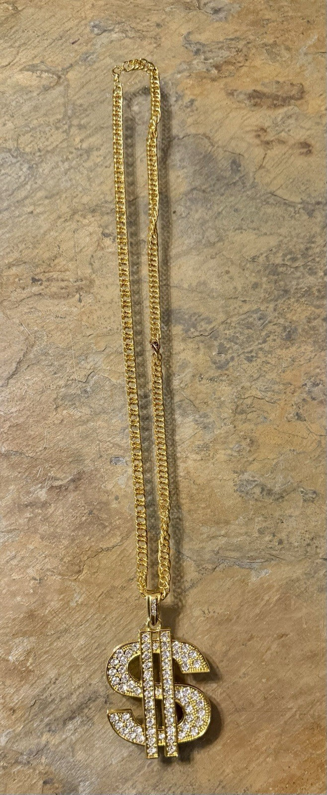 Dollar Sign Gold Tone Pendant
