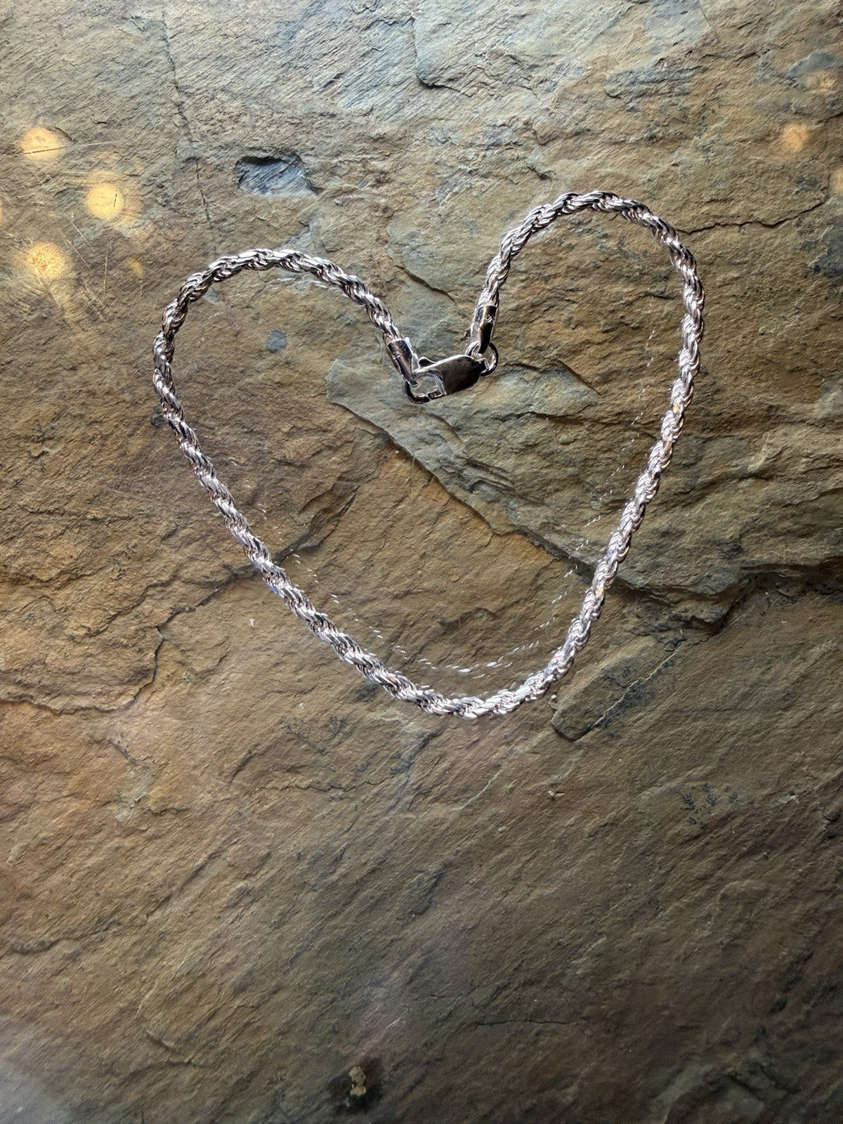Sterling Silver Rope Bracelet- 8”