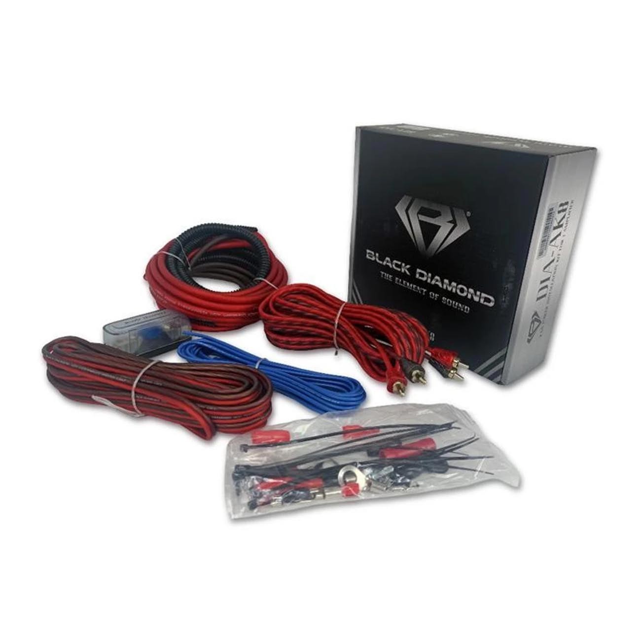 Black Diamond DIA-AK8 Amplifier Wiring Kit 8-GA (Up to 840W), Amp Wire Kit
