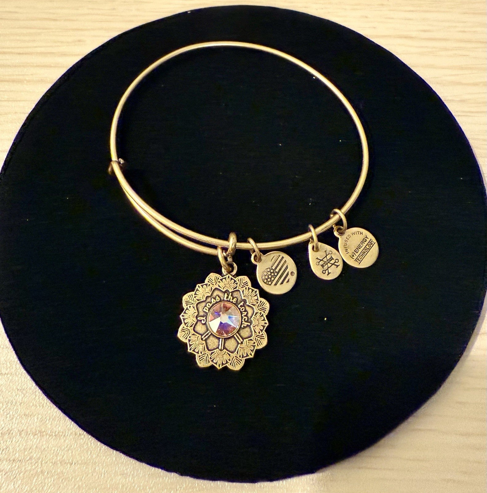 Alex and Ani Gold Mother of the Bride Wedding Charm Bracelet Swarovski NWT