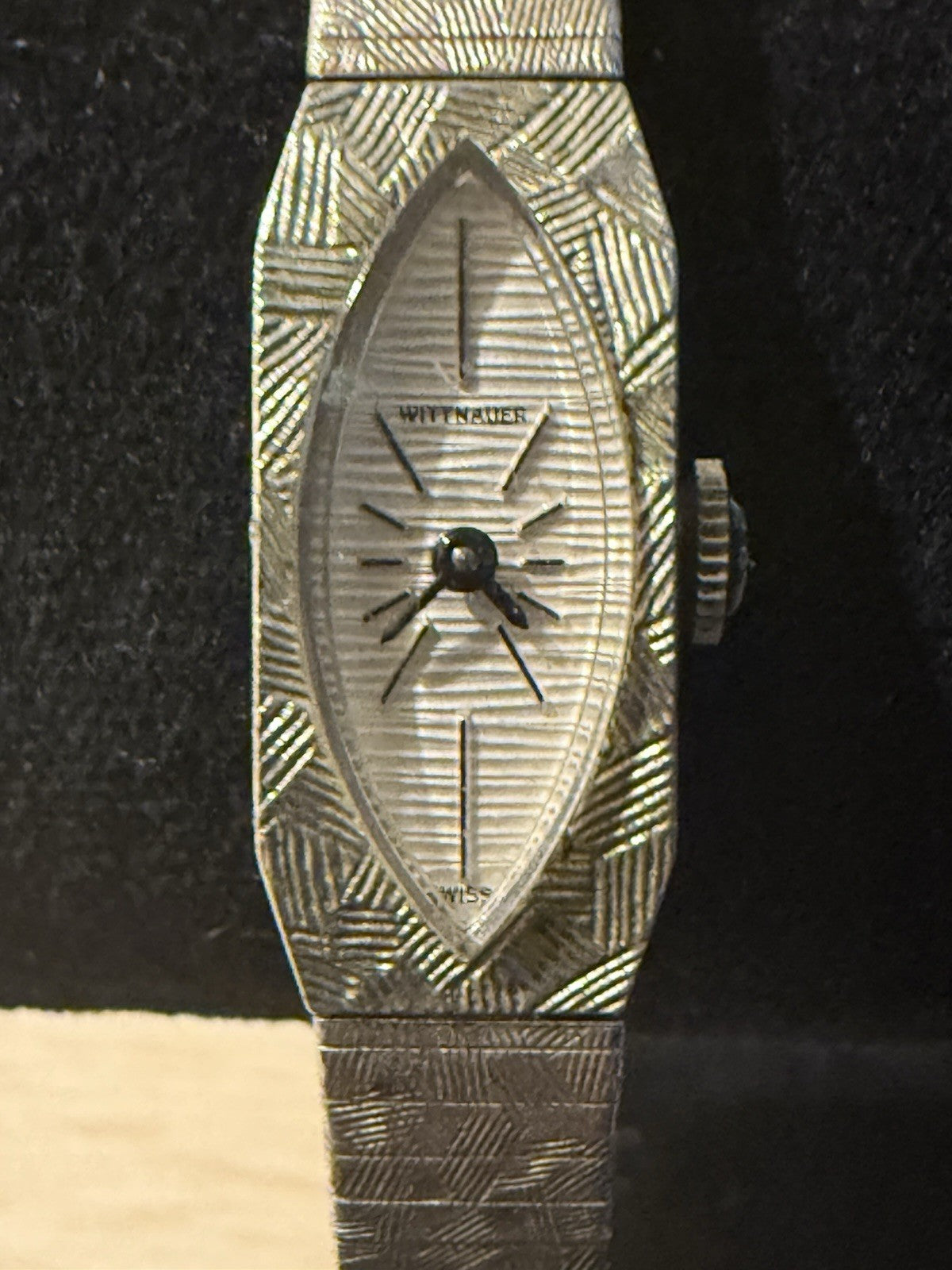 Vintage Wittnauer 10K White Gold Plated Watch 