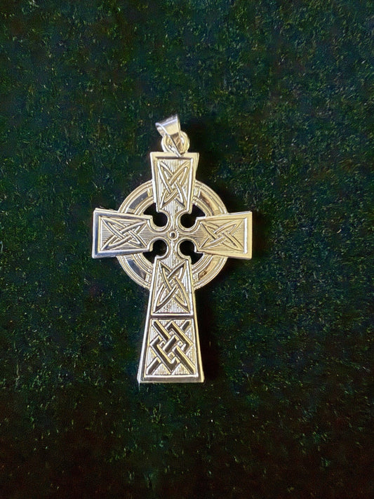 Sterling Silver Celtic-Inspired Cross Pendant