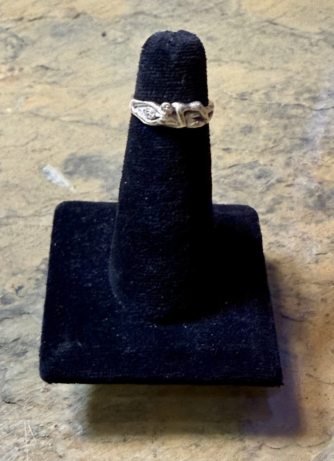 Vintage Sterling Silver Lovers Ring - Size 6