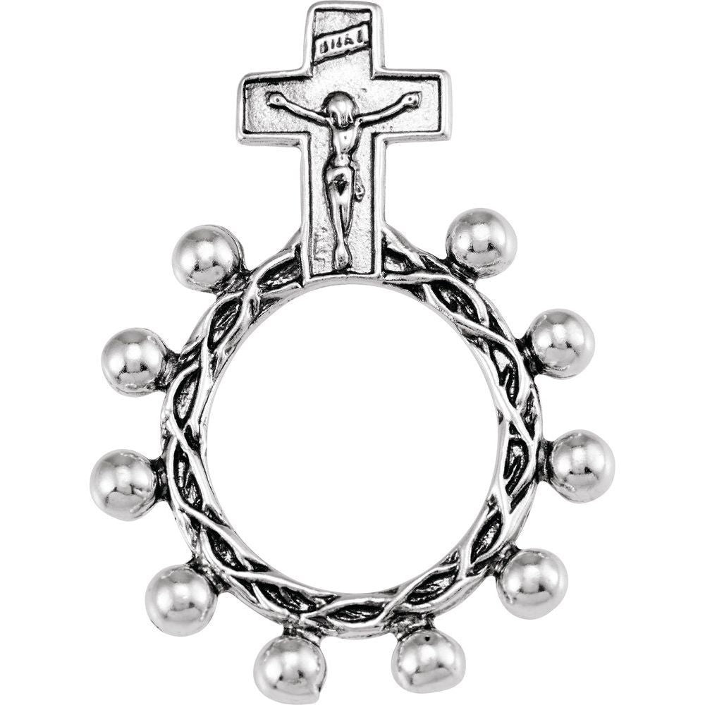 Sterling Silver Rosary Ring - Size 7