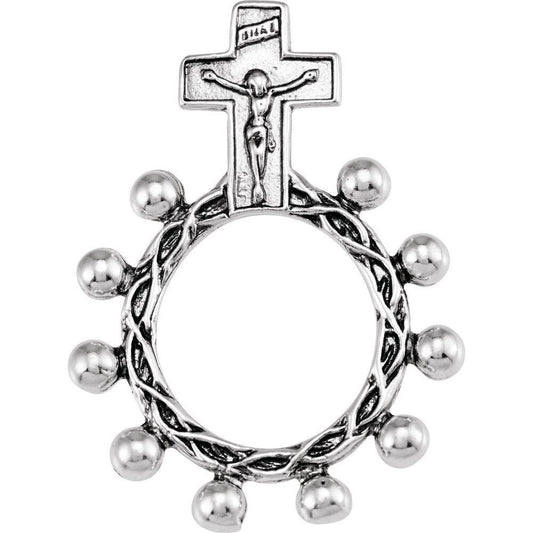 Sterling Silver Rosary Ring - Size 7