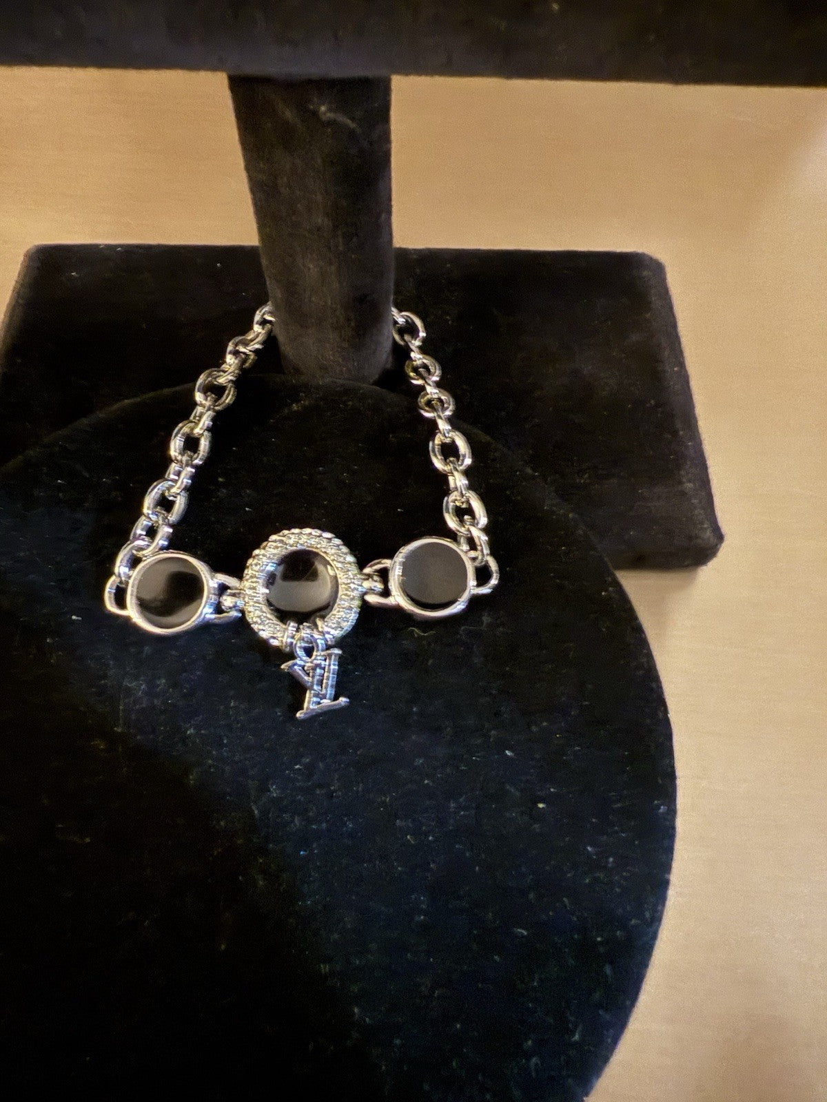 Louis Vuitton Sterling Silver Opal And Diamond Bracelet