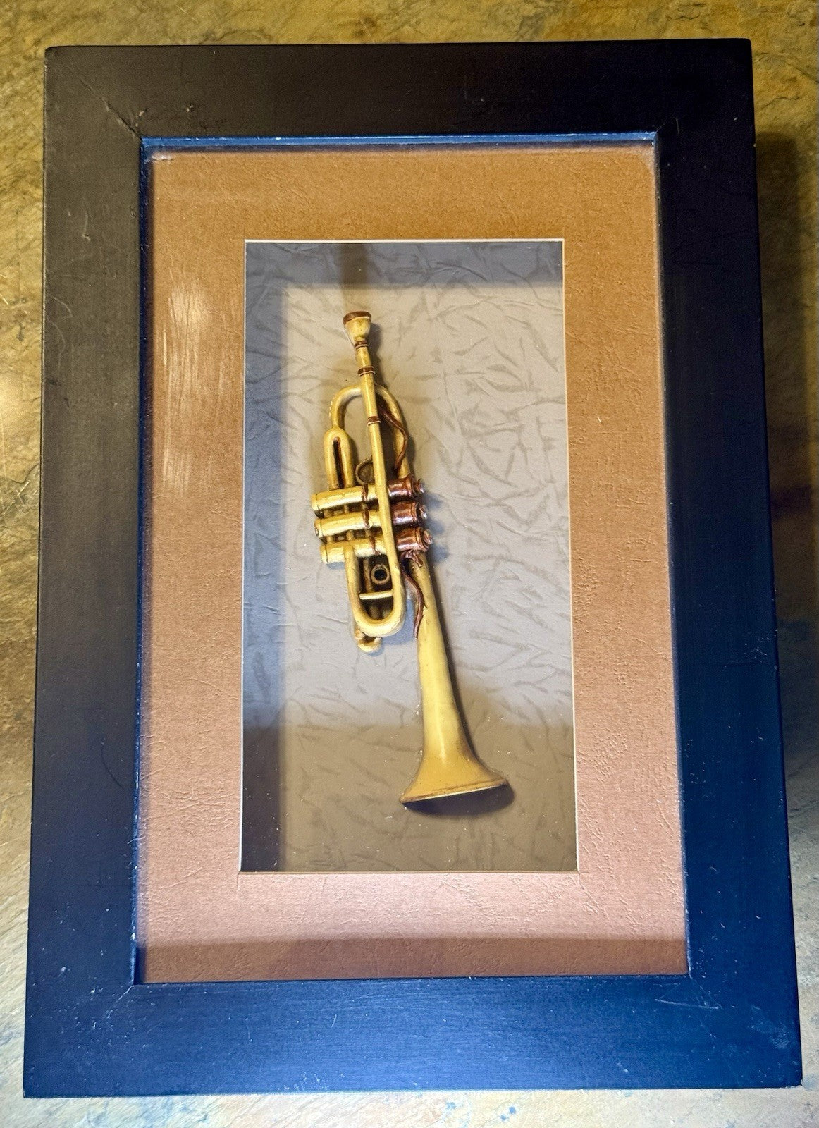 Framed Handmade 3D Trumpet Wall Art
