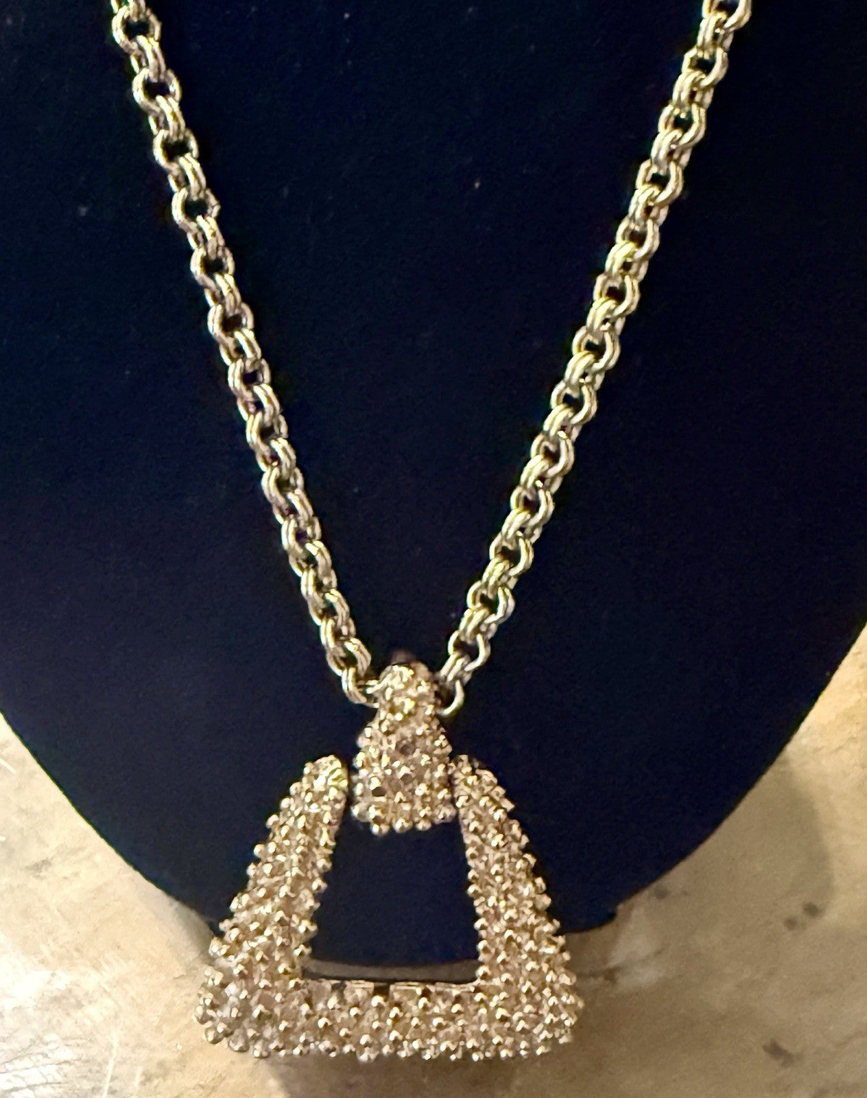 Vintage Sarah Coventry Necklace Golden Sunset Pendant Gold Tone Signed 20”