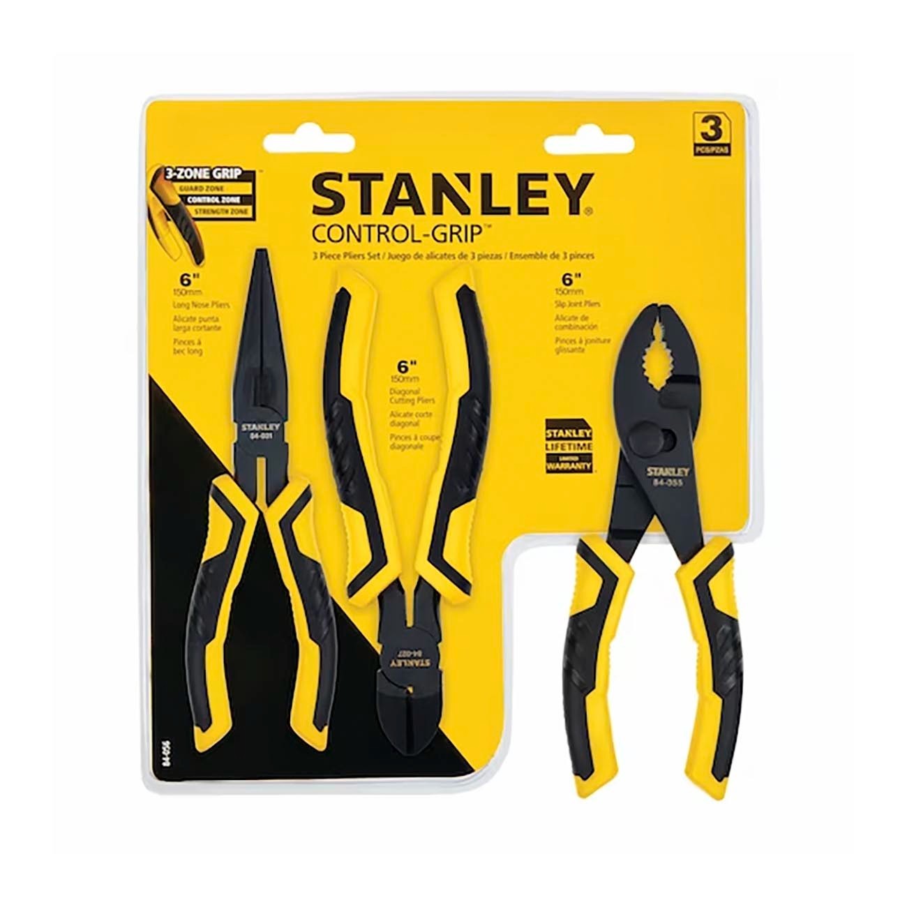 Stanley 6″ Black Oxide Plier Set (3-Piece Set)