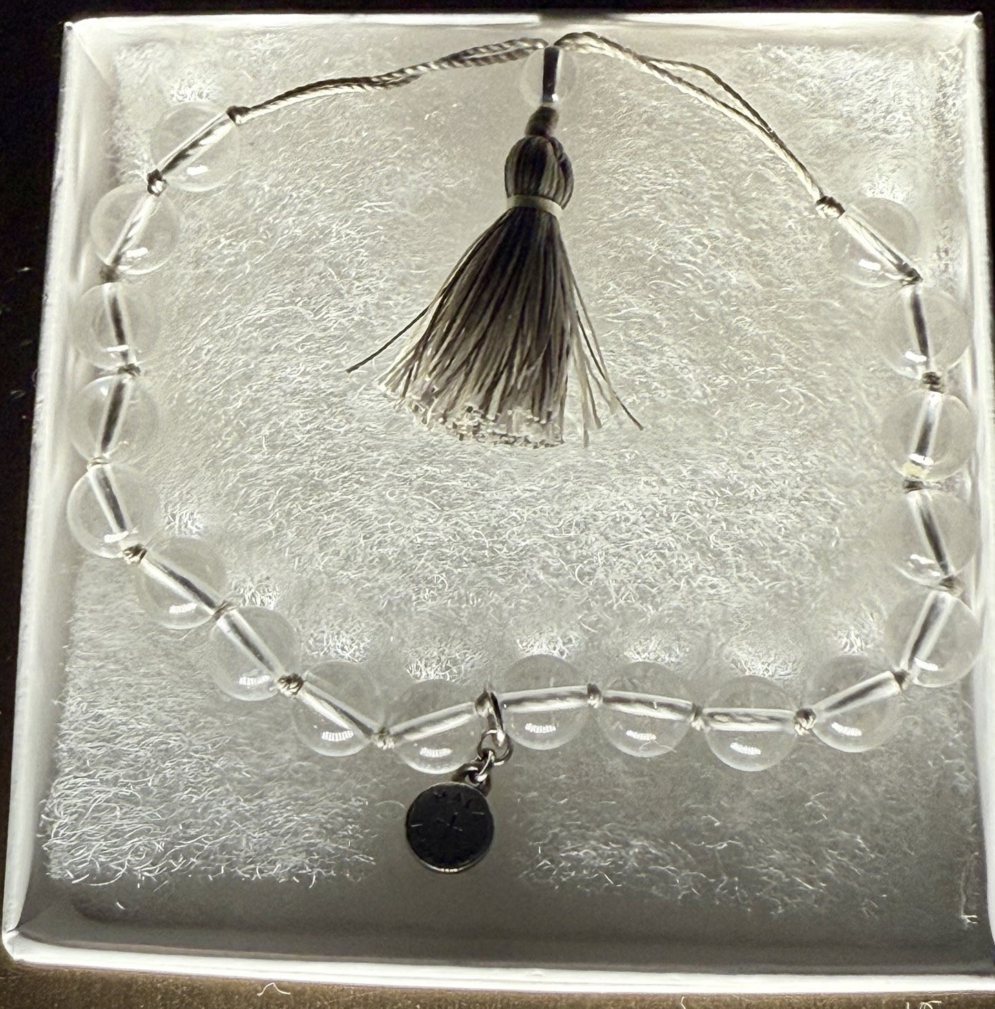 Clear Quartz Crystal Beaded Bracelet 