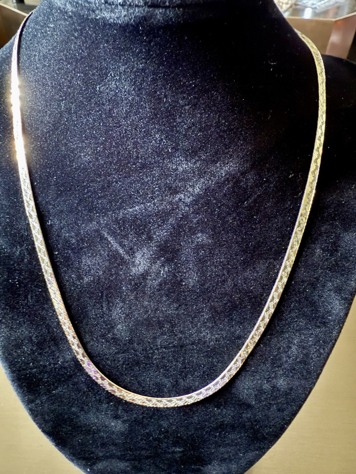 Vintage 925 Sterling Silver 18” Herringbone Necklace 