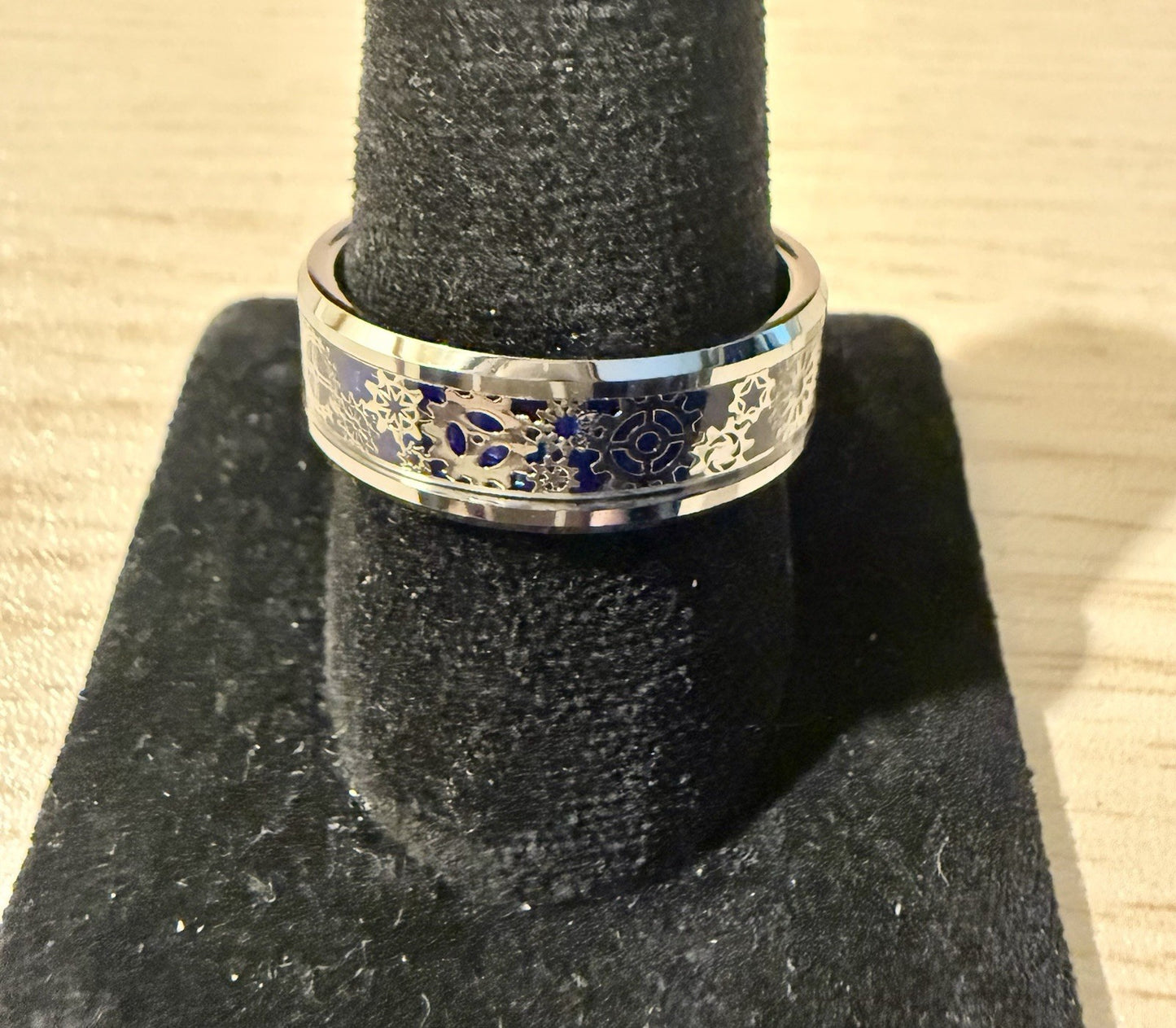 Tungsten Carbide "Gear" Ring - Size 11