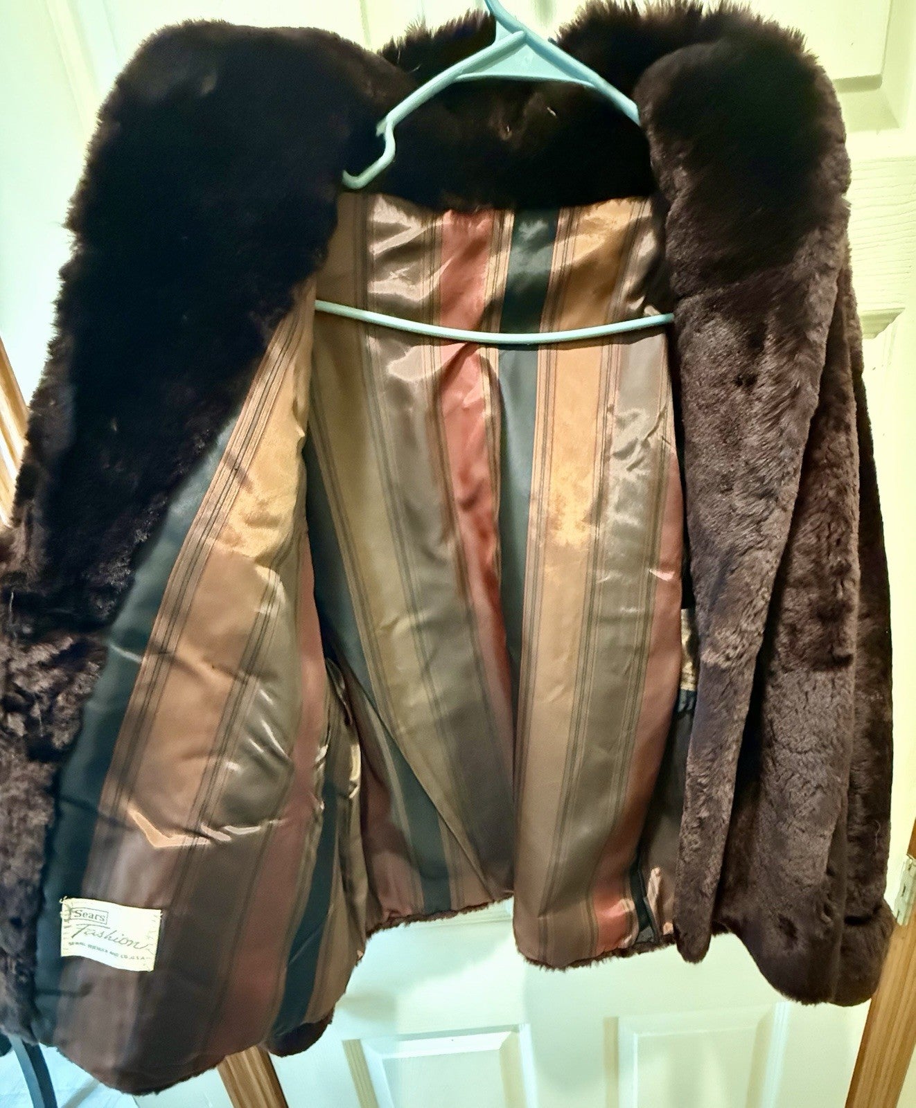 vintage Sears Mouton Fur Coat 