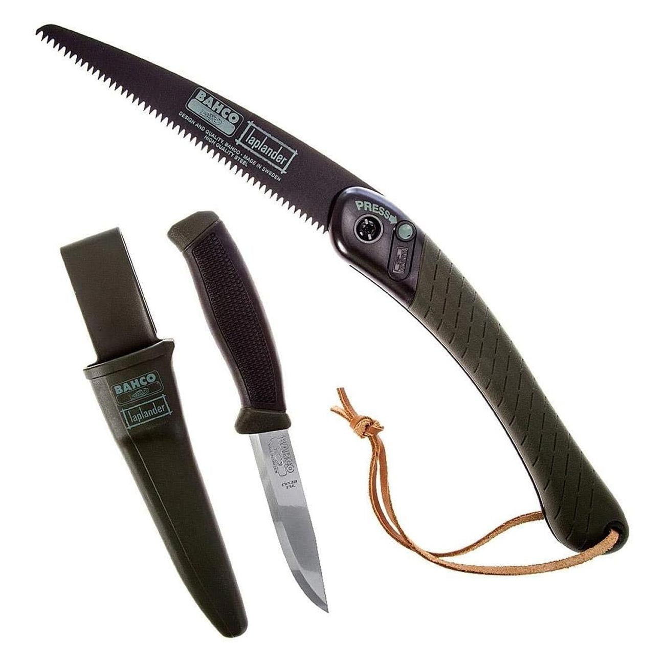 Bahco Foldable Saw and Knife Laplander Set with Dual-Component Handle (2-Piece)