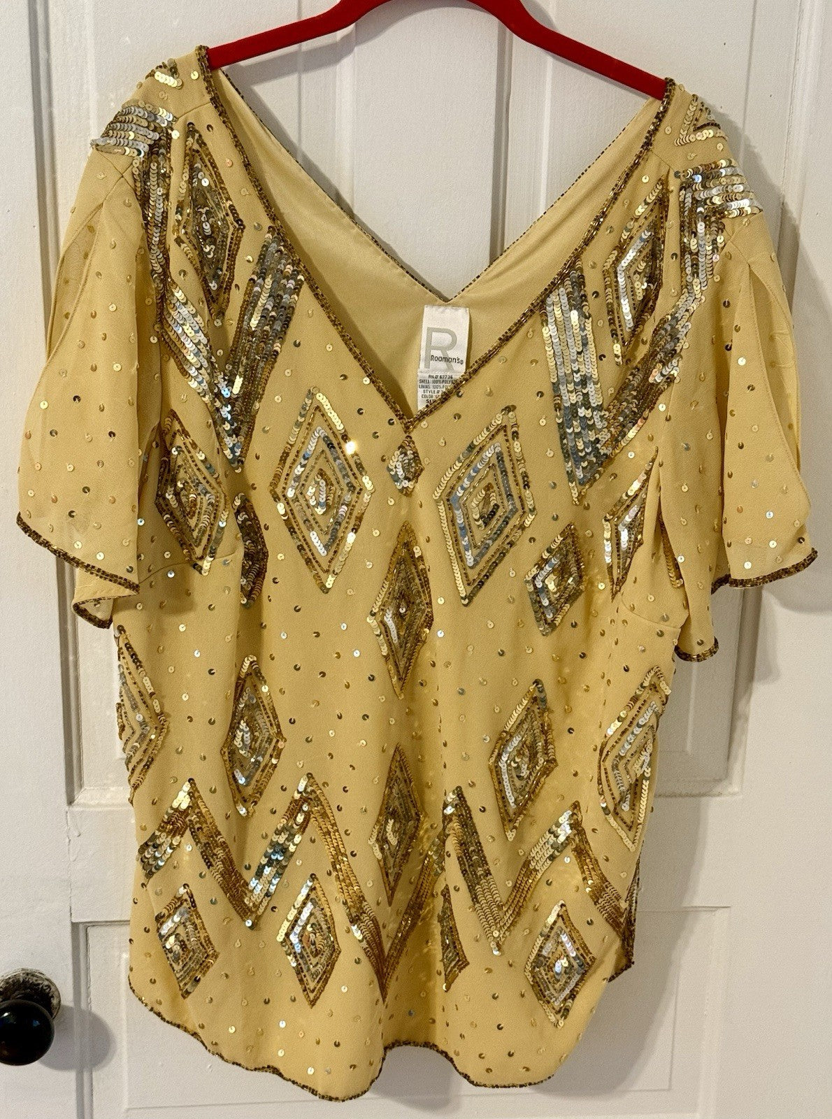Vintage gold sequin and beaded top by Roman