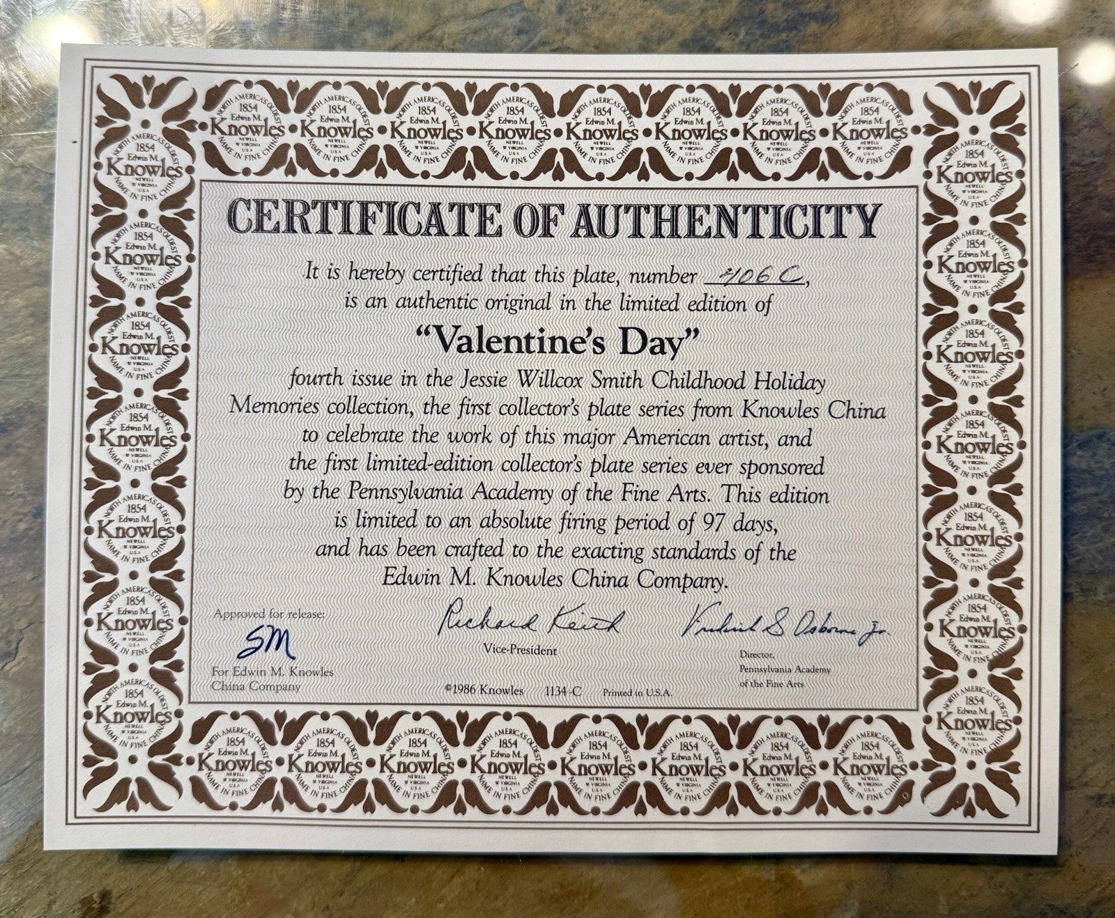 Vintage Jessie Wilcox Smith Collector Plate "Valentine's Day"