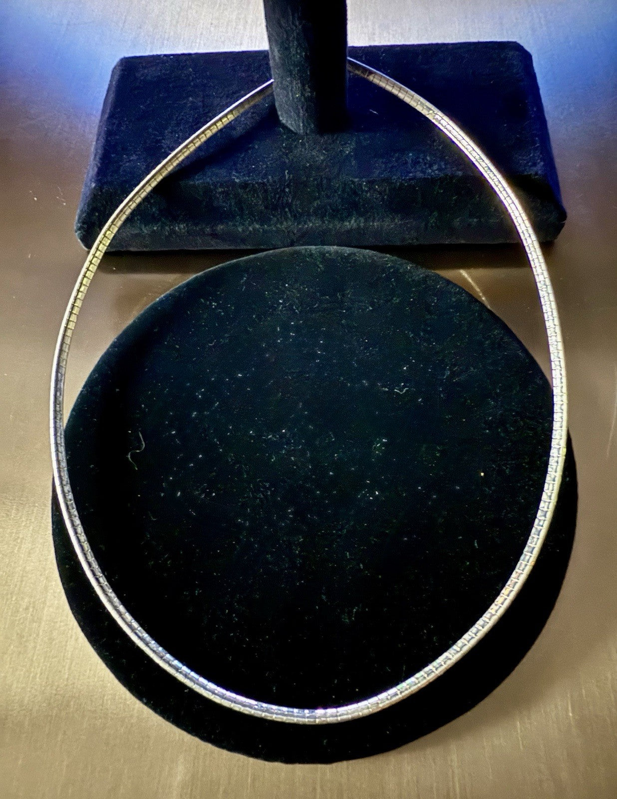 Vintage  Silver Cable Omega Neck Wire Collar Necklace