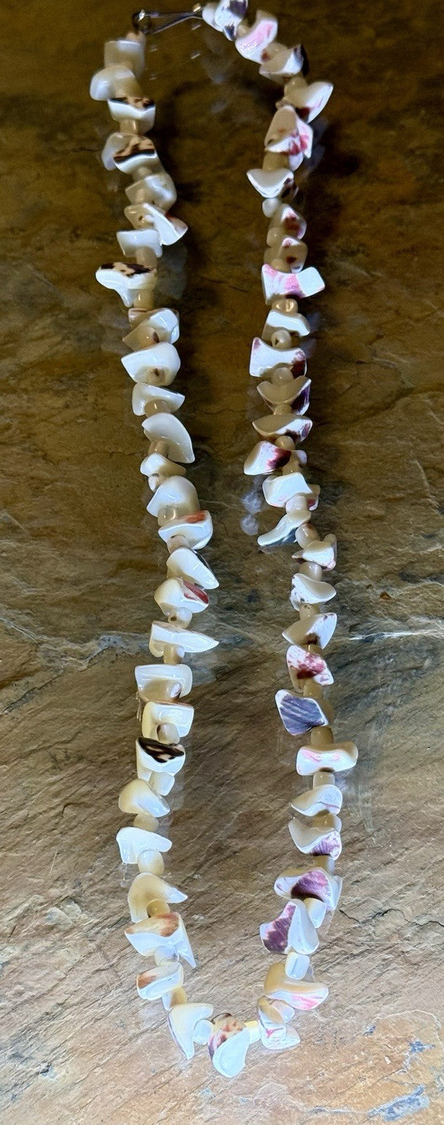 vintage necklace made of natural Trochus seashell beads