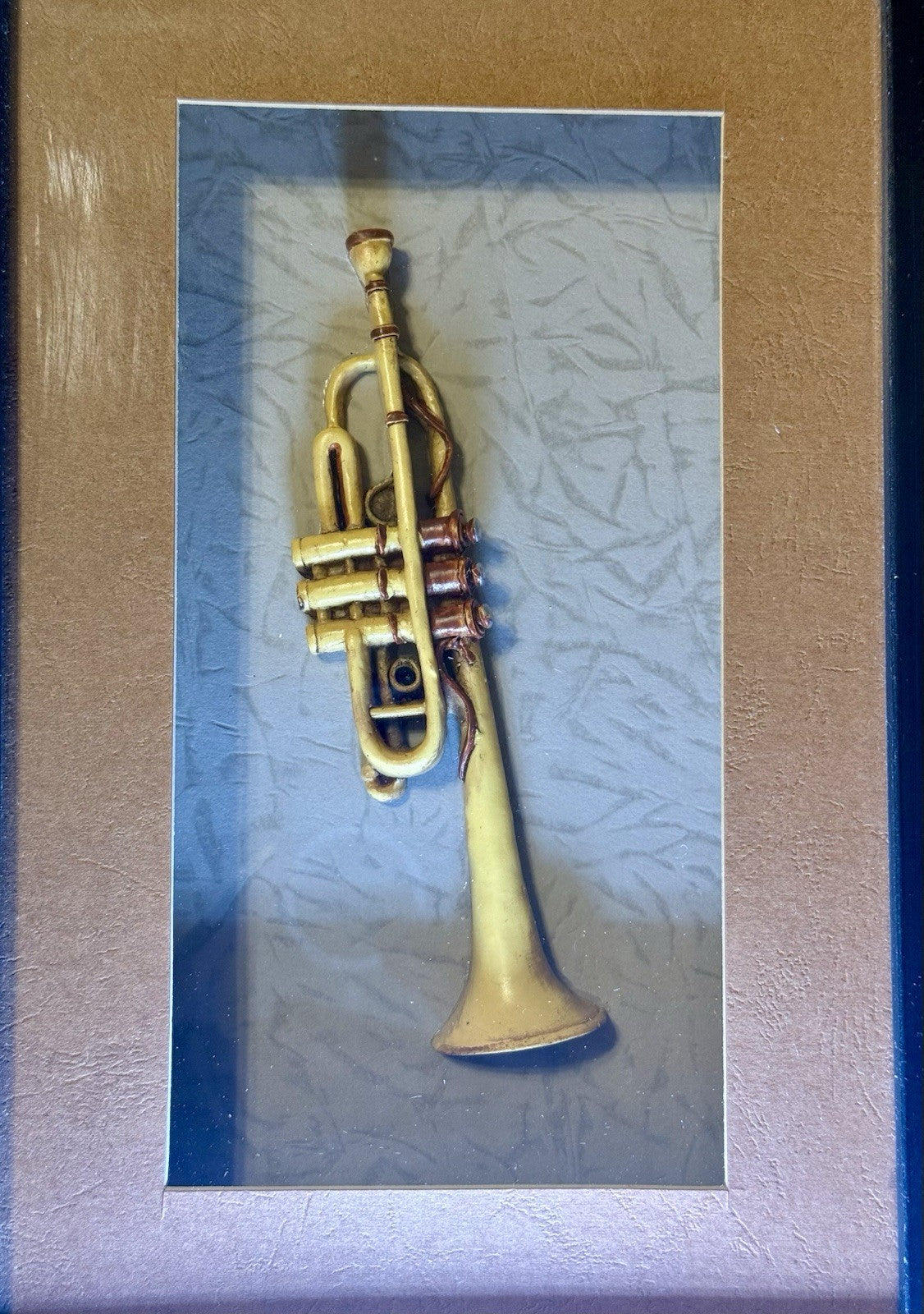 Framed Handmade 3D Trumpet Wall Art