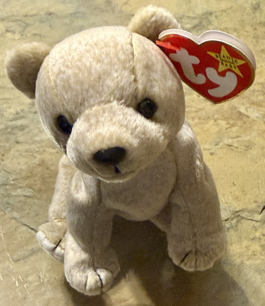 TY Beanie Baby Almond the Beige Bear - Beige