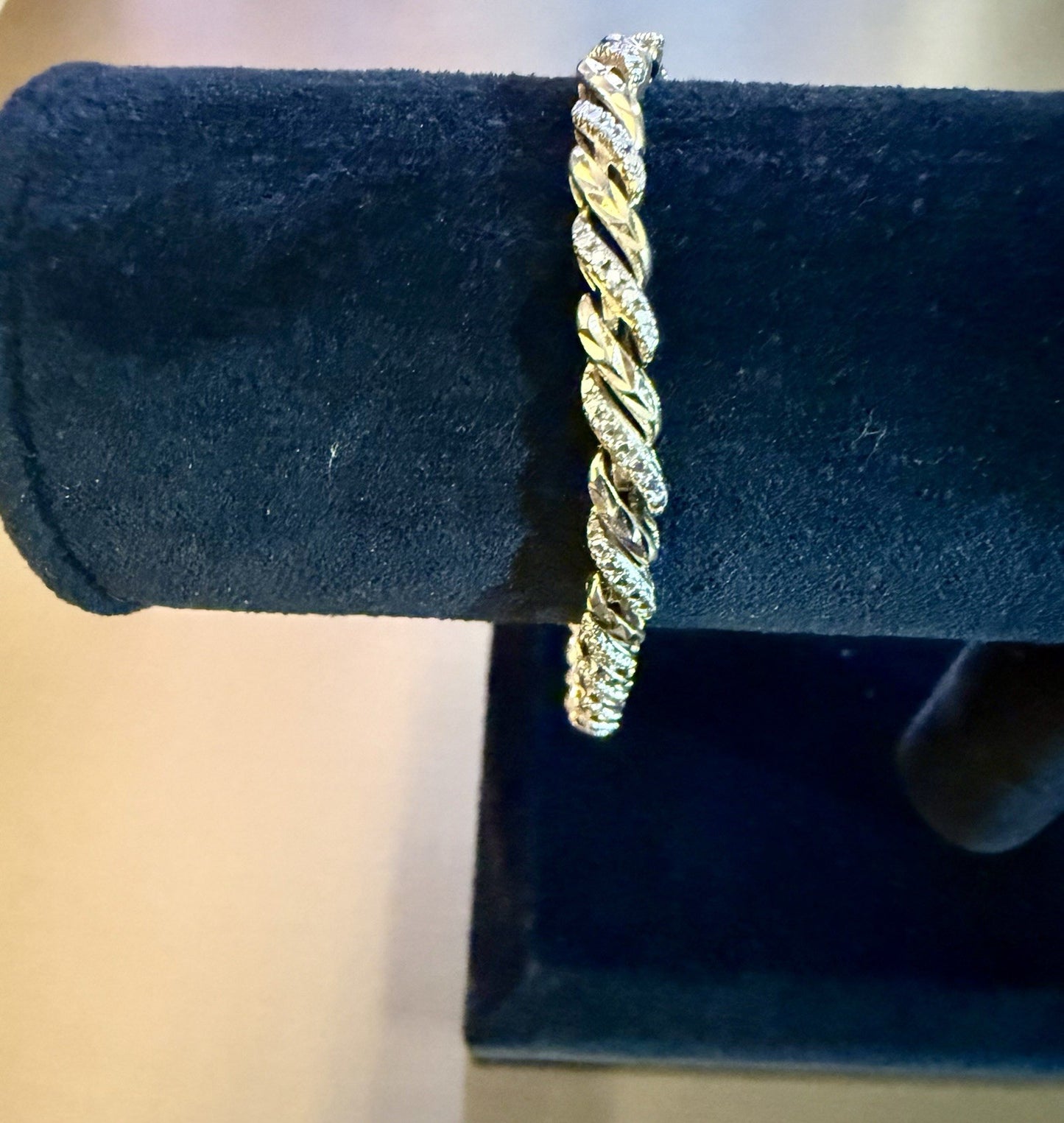 Vintage Diamond  Sterling Silver Tennis Bracelet