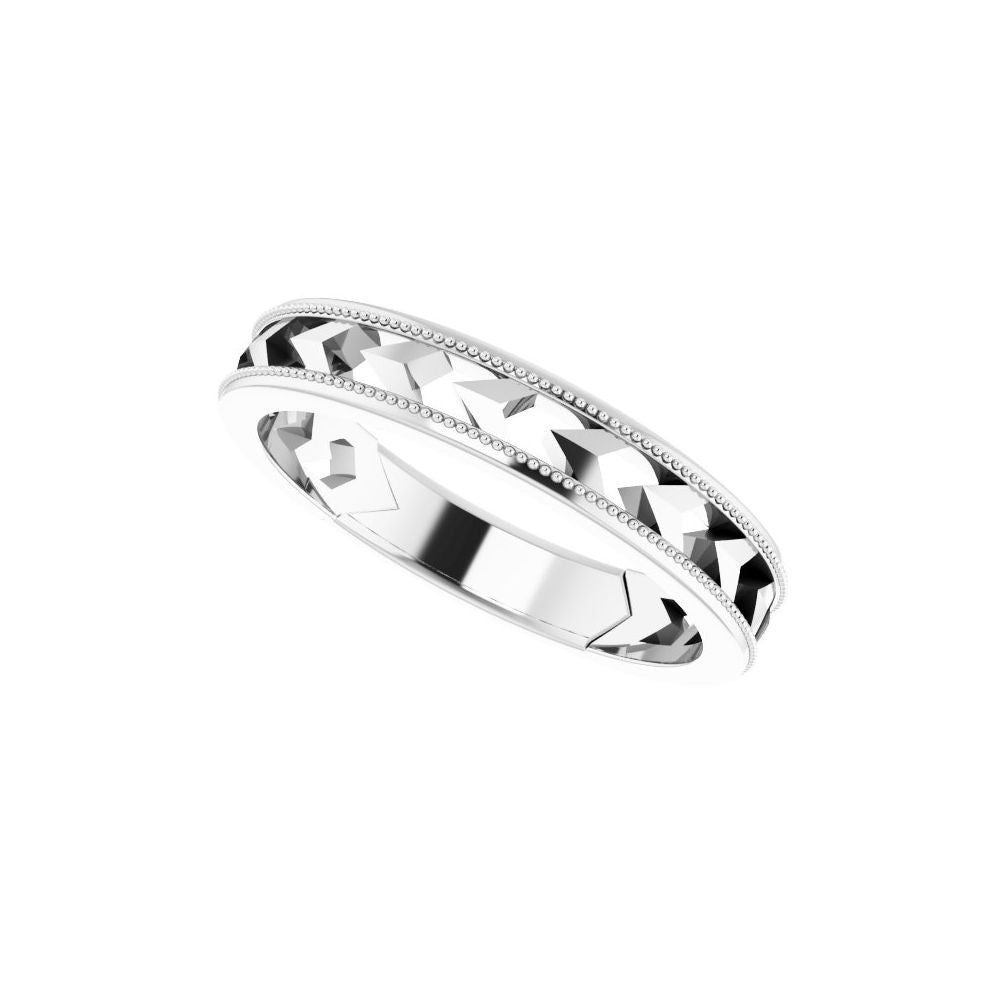 Sterling Silver Geometric Stackable Ring - Size 7